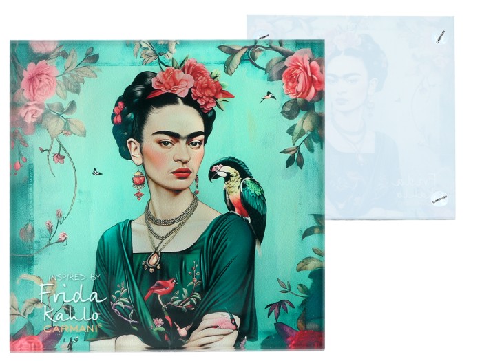 Carmani, szklana podkładka 11,5x11,5cm inspirowana malarstwem  FRIDA KAHLO