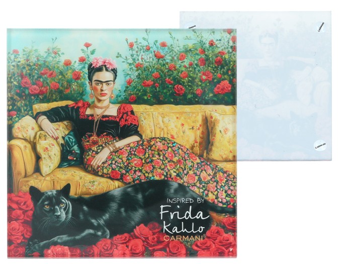 Carmani, szklana podkładka 11,5x11,5cm inspirowana malarstwem  FRIDA KAHLO