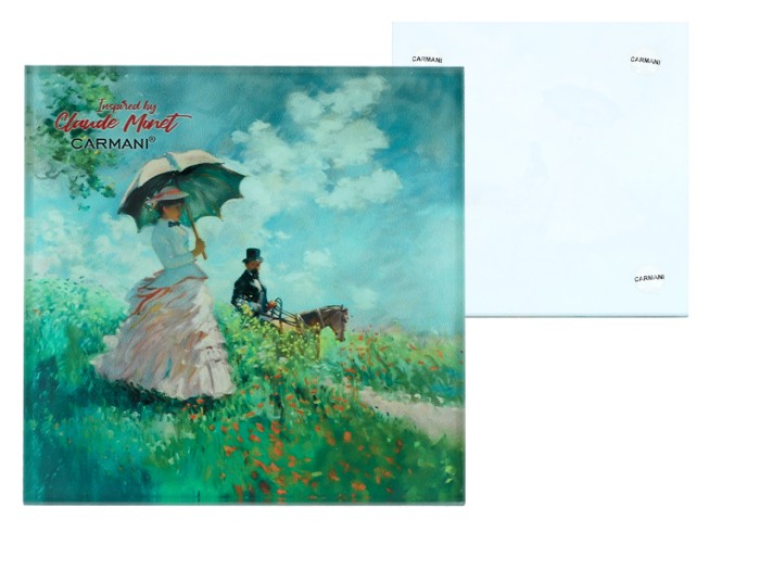 Carmani, szklana podkładka 11,5x11,5cm inspirowana malarstwem  C. MONETA