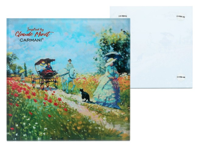 Carmani, szklana podkładka 11,5x11,5cm inspirowana malarstwem  C. MONETA