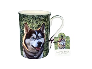 P4Y, kubek z porcelany kostnej 350ml - WILLIAM MORRIS/pies Husky