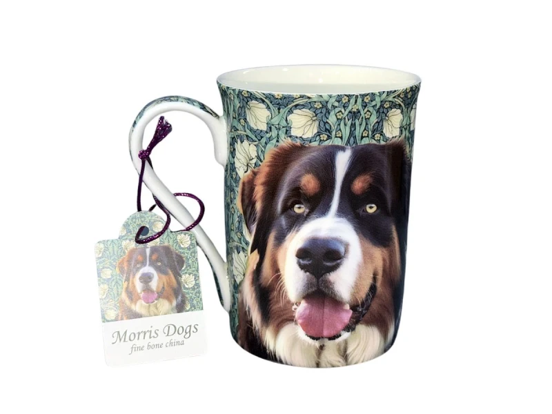 P4Y, kubek z porcelany kostnej 350ml - WILLIAM MORRIS/pies Berneńczyk
