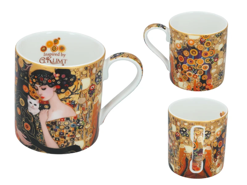 Carmani, porcelanowy kubek  340ml - motyw inspirowany malarstwem  G. Klimta