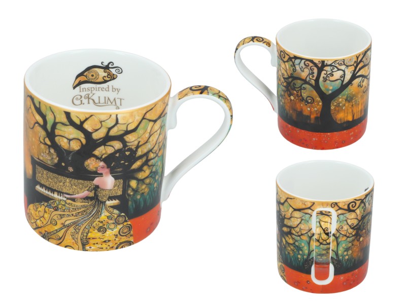 Carmani, porcelanowy kubek  340ml - motyw inspirowany malarstwem  G. Klimta