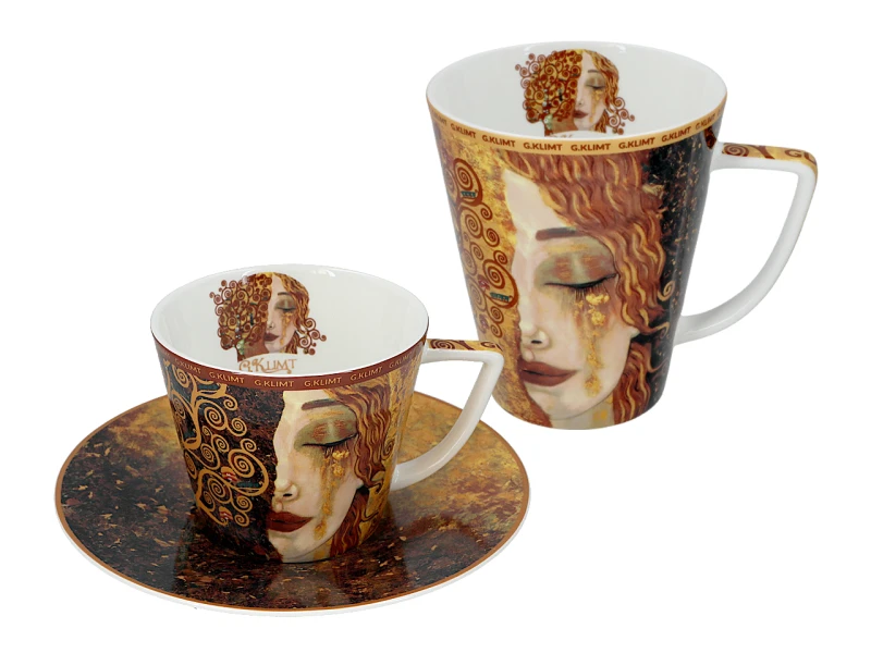Carmani, kpl. dla dwojga: filiżanka + kubek - GUSTAV KLIMT/Złote łzy