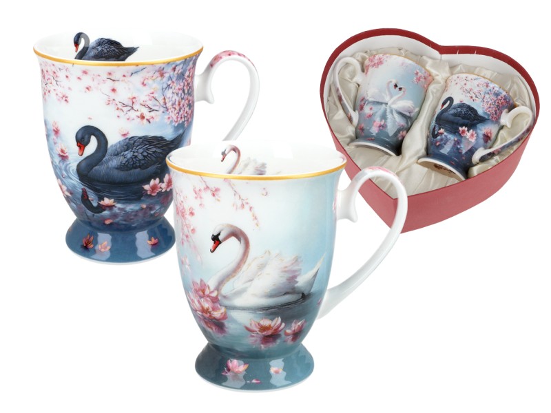 Carmani, kpl. 2 kubków w sercu  - LAURA LOZANO/Łabędzie
