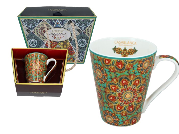 Carmani, kubek z porcelany 370ml - CASABLANCA ORNAMENTS, wz. marokański