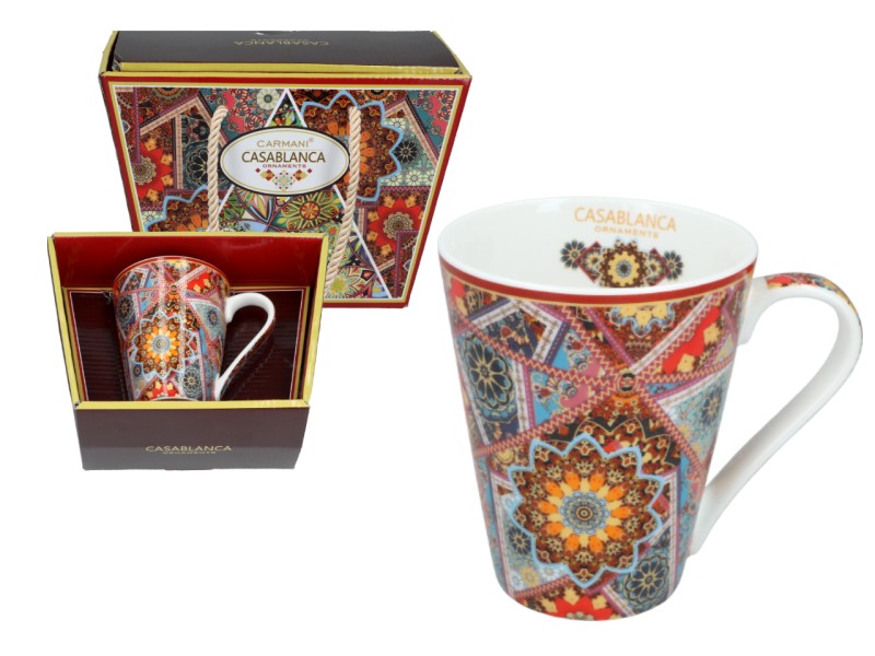 Carmani, kubek z porcelany 370ml - CASABLANCA ORNAMENTS, wz. marokański