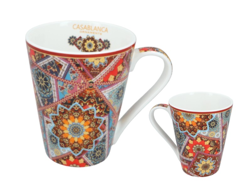 Carmani, kubek z porcelany 370ml - CASABLANCA ORNAMENTS, wz. marokański