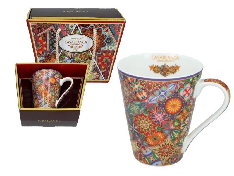 Carmani, kubek z porcelany 370ml - CASABLANCA ORNAMENTS, wz. marokański
