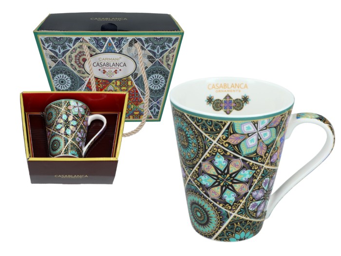 Carmani, kubek z porcelany 370ml - CASABLANCA ORNAMENTS, wz. marokański