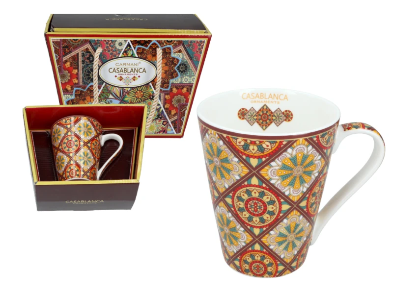 Carmani, kubek z porcelany 370ml - CASABLANCA ORNAMENTS, wz. marokański