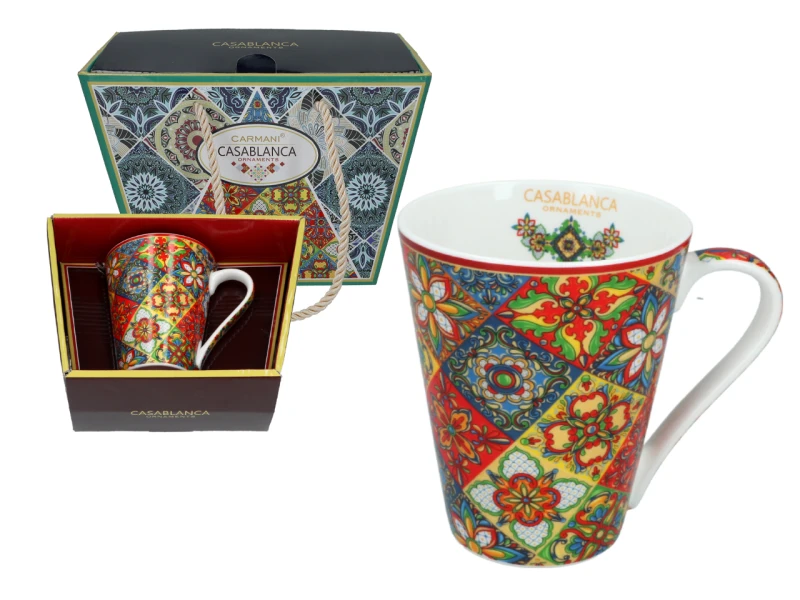 Carmani, kubek z porcelany 370ml - CASABLANCA ORNAMENTS, wz. marokański