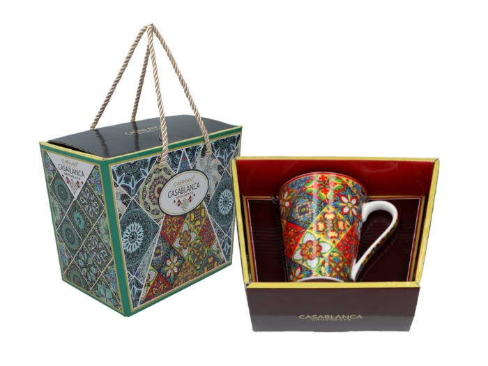 Carmani, kubek z porcelany 370ml - CASABLANCA ORNAMENTS, wz. marokański