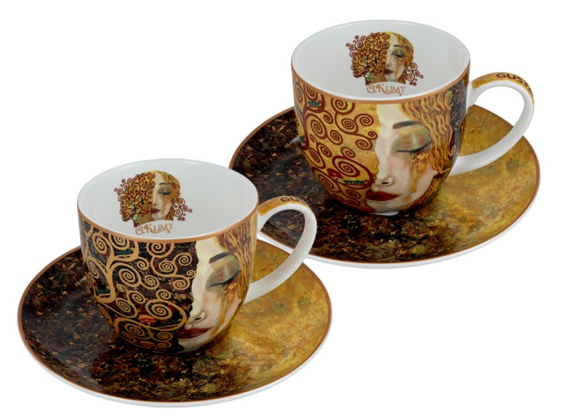 Carmani,k pl. 2 filiżanek 240ml + spodki - GUSTAV KLIMT/Złote łzy