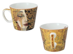 Carmani, kpl. 2 filiżanek-espresso 100ml - GUSTAV KLIMT/Złote łzy (białe i czarne tło)