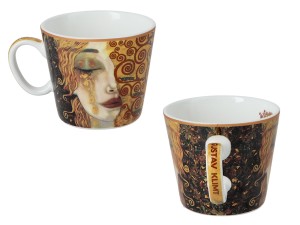 Carmani, kpl. 2 filiżanek-espresso 100ml - GUSTAV KLIMT/Złote łzy (białe i czarne tło)