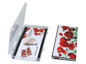 Carmani, składane etui na okulary, składane - CZERWONE MAKI