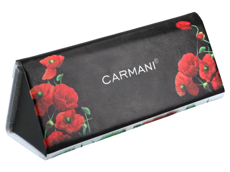 Carmani, składane etui na okulary, składane - CZERWONE MAKI