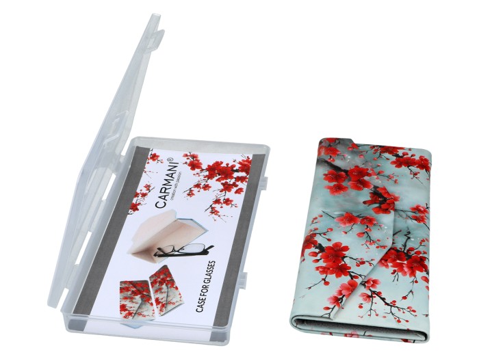 Carmani, składane etui na okulary, składane - Dekoracja kwiatowa