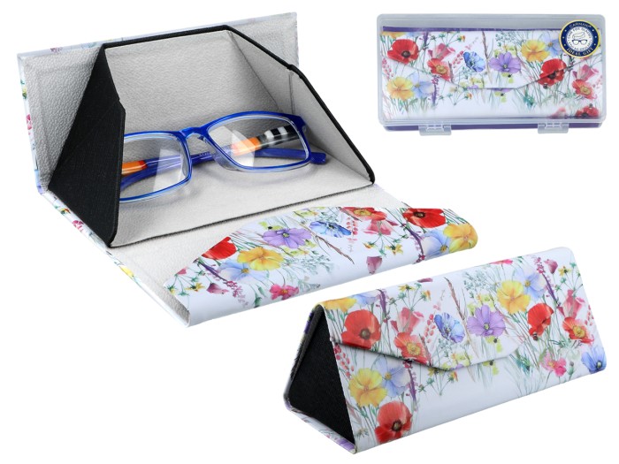 Carmani, składane etui na okulary, składane - Dekoracja kwiatowa