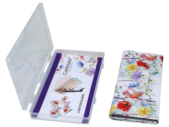 Carmani, składane etui na okulary, składane - Dekoracja kwiatowa