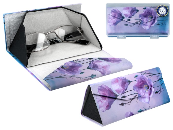 Carmani, składane etui na okulary, składane - Dekoracja kwiatowa