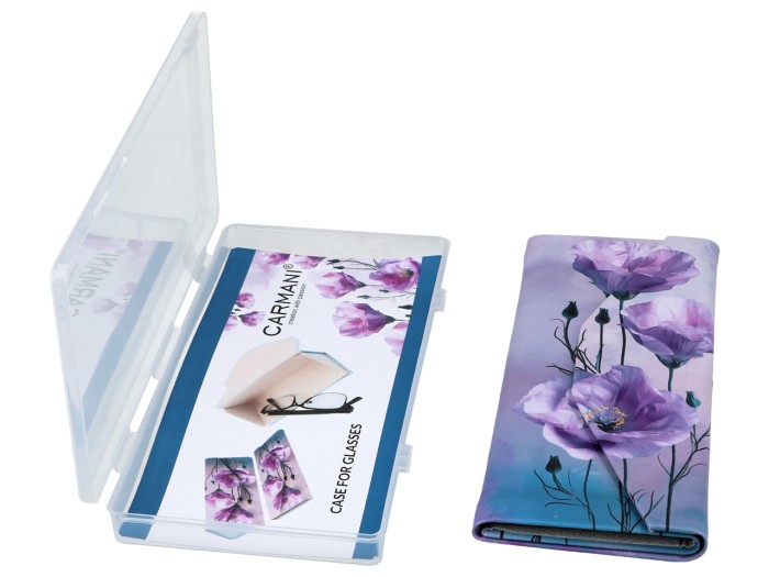 Carmani, składane etui na okulary, składane - Dekoracja kwiatowa