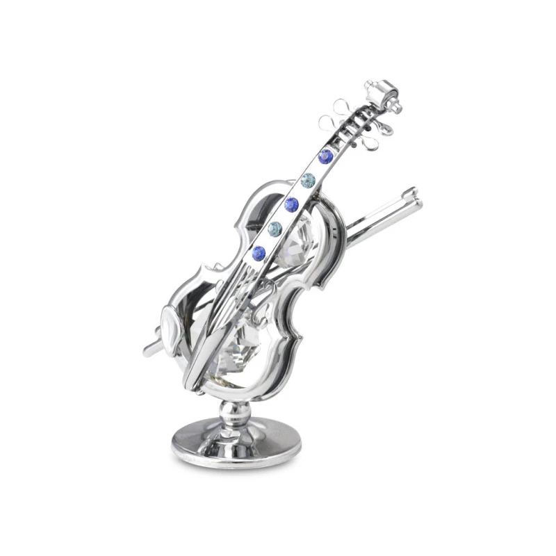 Crystocraft, miniaturka-figurka chromowana Swarovski/SKRZYPCE