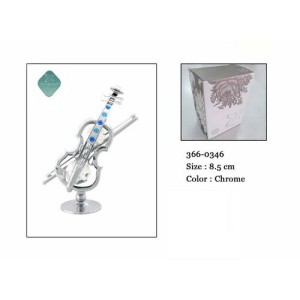 Crystocraft, miniaturka-figurka chromowana Swarovski/SKRZYPCE