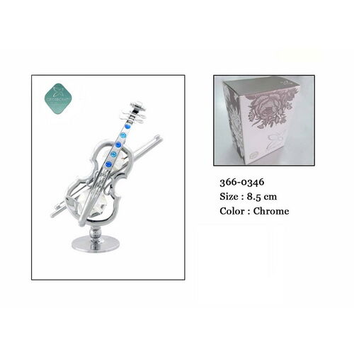 Crystocraft, miniaturka-figurka chromowana Swarovski/SKRZYPCE