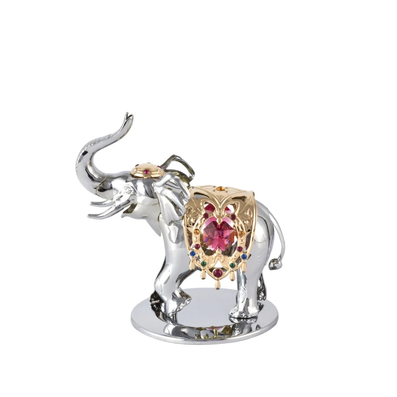 Crystocraft, miniaturka-figurka chromowanO-pozłacana Swarovski/SŁOŃ-SŁONIK