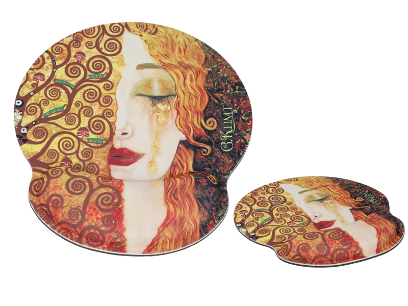 Carmani, podkładka pod mysz komputerową z poduszką na nadgarstek - GUSTAV KLIMT/Złote łzy