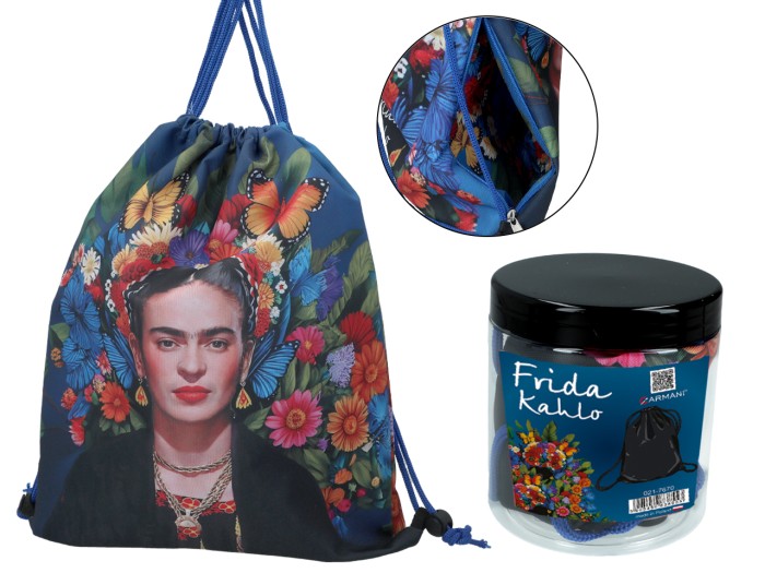 Carmani, worek na plecy z kieszenią w tubie - FRIDA KAHLO