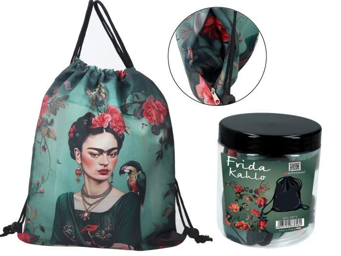 Carmani, worek na plecy z kieszenią w tubie - FRIDA KAHLO