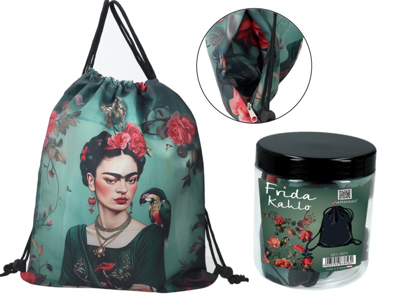 Carmani, worek na plecy z kieszenią w tubie - FRIDA KAHLO