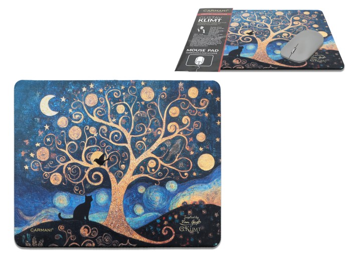 Carmani, podkładka pod mysz komputerową - kolaż: VAN GOGH i KLIMT