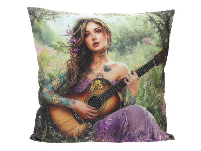 Carmani, poduszka z wypełnieniem/suwak  50x50cm - MUZYKA JEST KOBIETĄ