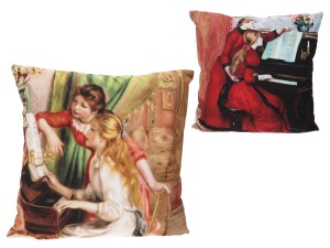 Carmani, poduszka z wypełnieniem/suwak  50x50cm - RENOIR/Lekcja gry na pianinie