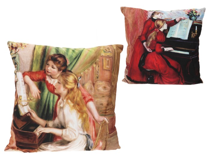Carmani, poduszka z wypełnieniem/suwak  50x50cm - RENOIR/Lekcja gry na pianinie
