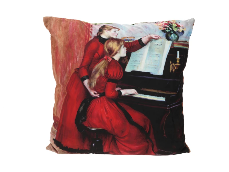 Carmani, poduszka z wypełnieniem/suwak  50x50cm - RENOIR/Lekcja gry na pianinie