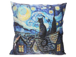 Carmani, poduszka z wypełnieniem/suwak  50x50cm - Inspirowana malarstwem VAN GOGH