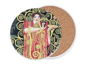 Carmani, podkładka ceramiczna pod kubek, okrągła - KLIMT/Medycyna