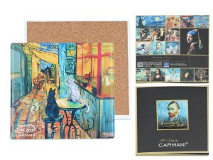 Carmani, podkładka ceramiczna pod kubek, okrągła -  inspirowana malarstwem VAN GOGHa
