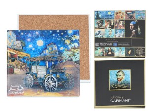 Carmani, podkładka ceramiczna pod kubek, okrągła -  inspirowana malarstwem VAN GOGHa
