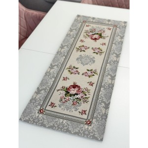 Bieżnik na stół z tkaniny gobelinowej(tkany maszynowo) RUNNER386GR-37x100 cm