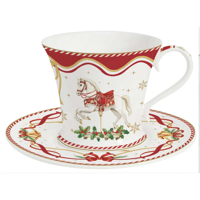 Easy Life/Nuova R2S, filiżanka 200ml ze spodkiem - CHRISTMAS IN EASY LIFE-POZZI