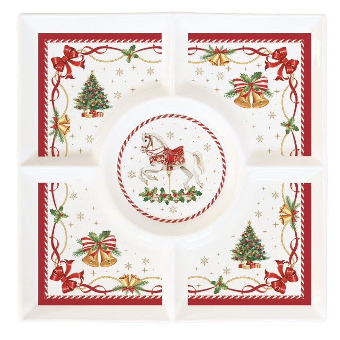 Easy Life/Nuova R2S, kwadratowy półmisek z porcelany - CHRISTMAS IN EASY LIFE-POZZI