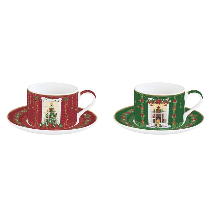 Easy Life/Nuova R2S, 2x filiżanka 240ml + spodki - CHRISTMAS IN EASY LIFE-POZZI