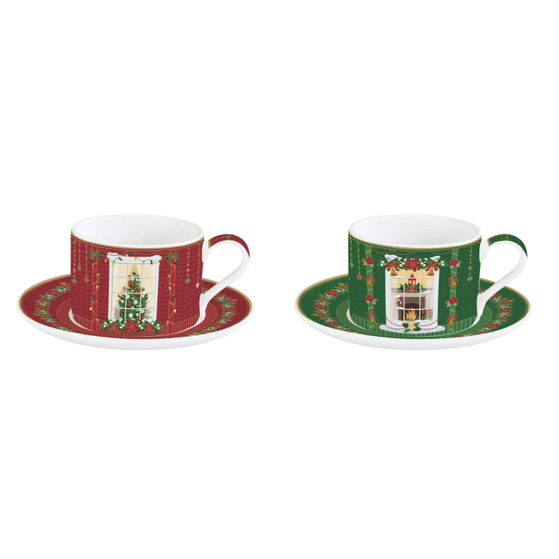 Easy Life/Nuova R2S, 2x filiżanka 240ml + spodki - CHRISTMAS IN EASY LIFE-POZZI